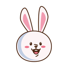cute little rabbit funny head character