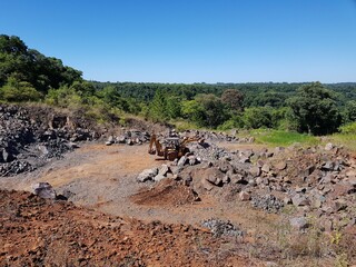 bulldozer at quarry