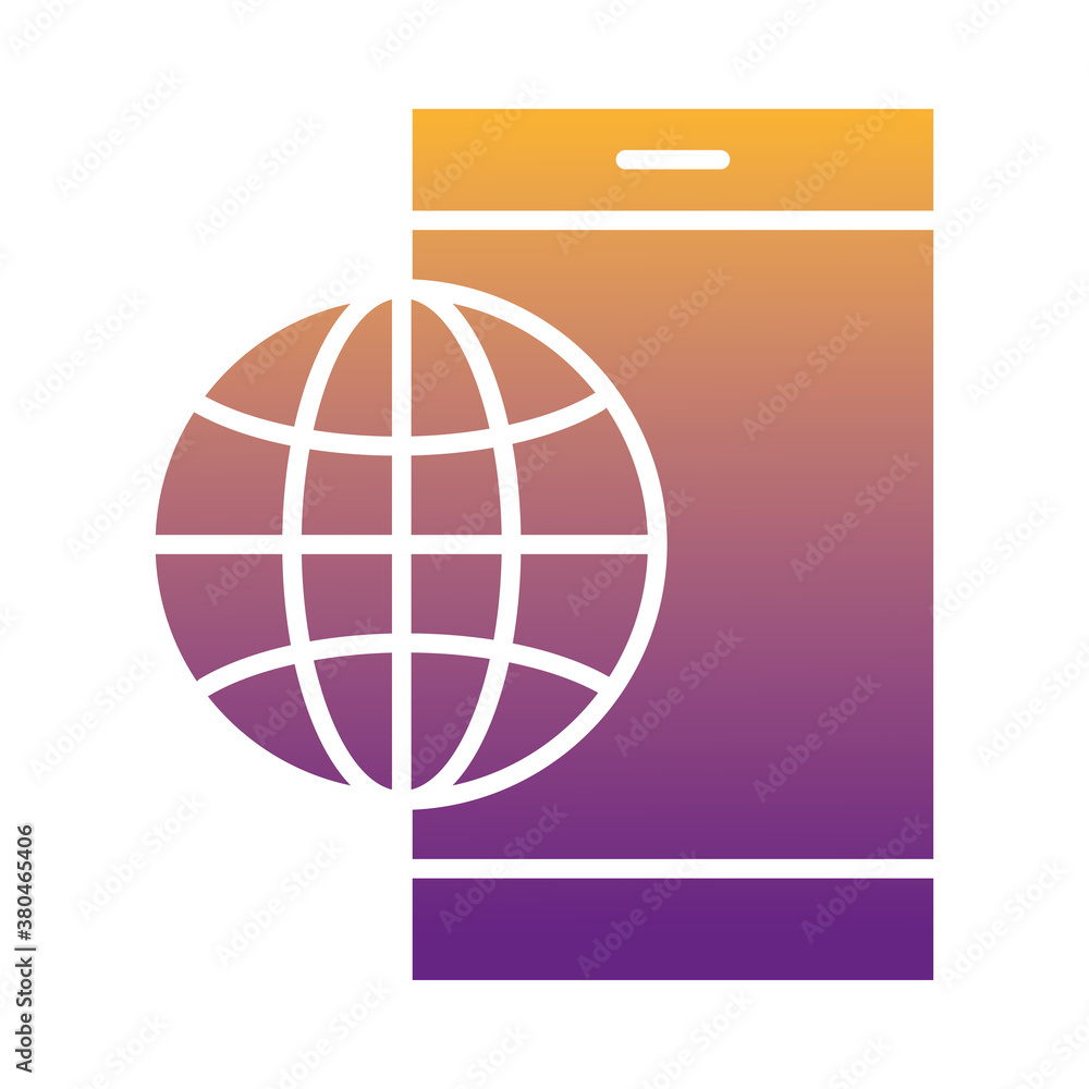 Poster smartphone device tech and sphere browser degradient style icon