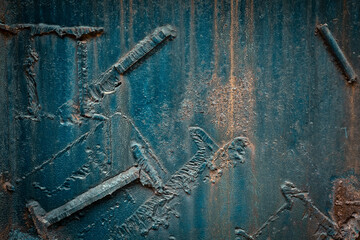 Old rusty metal plate texture background