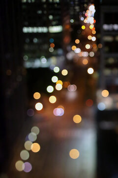 City LIghts In Downtown Toronto At Night