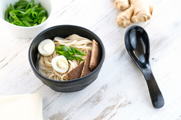 japanese ramen noodle, pork bone broth noodles