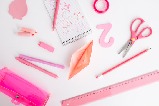 Pink and Girly School Items