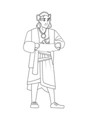 Christopher Columbus with paper map character