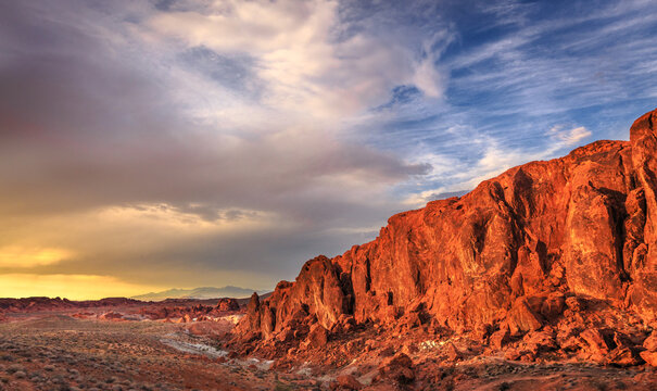 Red rock and clouds