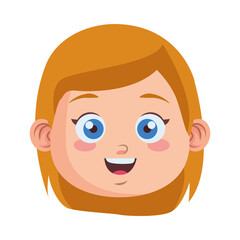 cute little girl student head character
