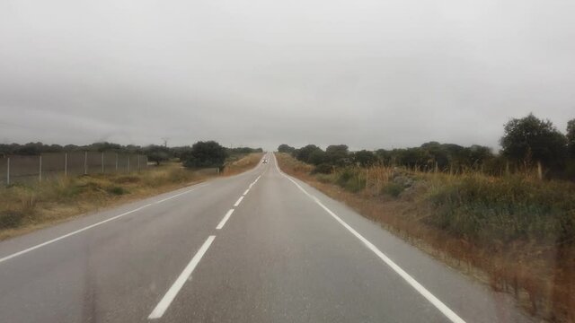 Rural road in village of Salamanca,Spain