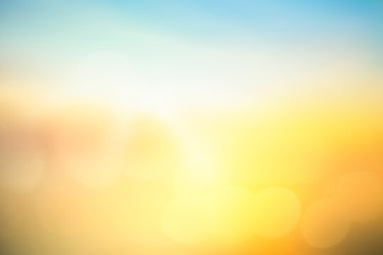 World environment day concept: Abstract blurred yellow nature sunrise background
