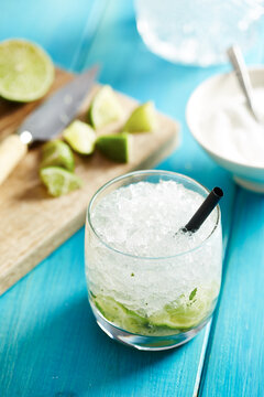 Homemade caipirinha cocktail