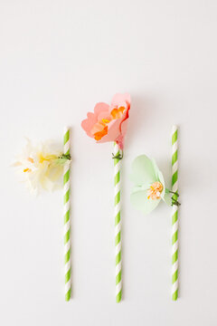 Flower Decoration for Party Straws