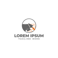 Plastering Cement Brick Wall with Pock Logo Vector Icon Illustration