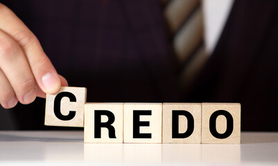 word creed on white toy cubes