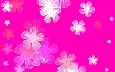 Light Purple, Pink vector natural backdrop with flowers.