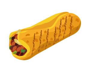 delicious mexican burrito detailed style icon