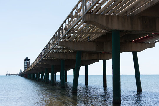 Pipeline bridge across the sea
