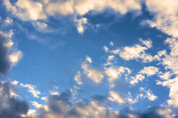 Beautiful clouds in the blue sky. abstraction. background.