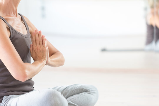Detail of a meditative yoga pose