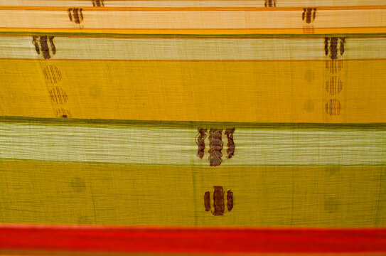 Colorful saris drying. India