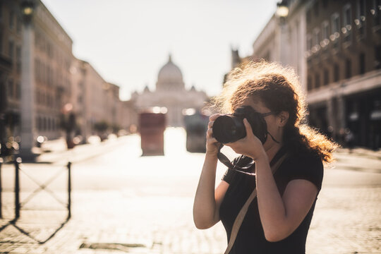Tourist Taking Photos in the Vatican