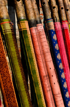 colorful saris drying in the sun