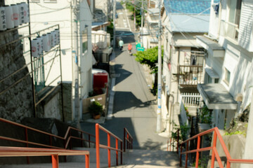 red staircase in tokyo