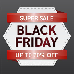 Obraz premium Flat design black friday banner