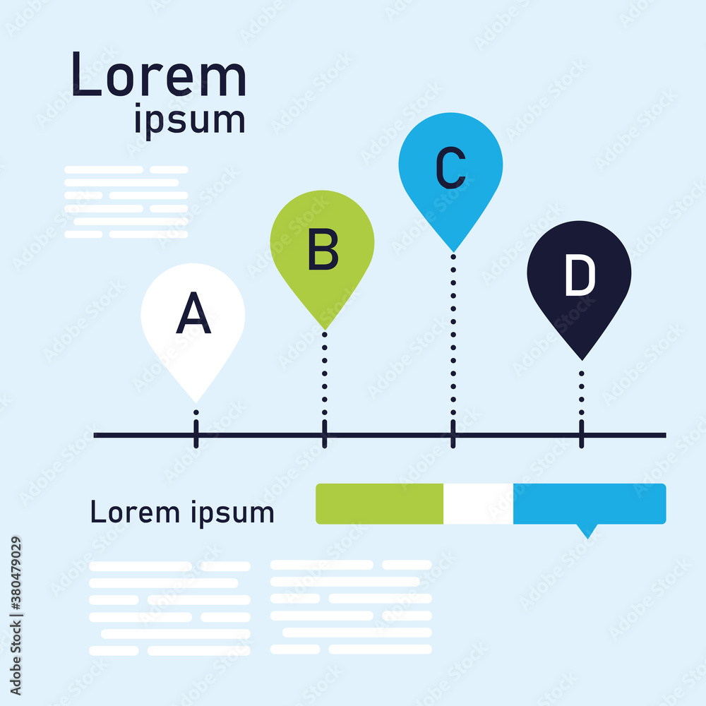 Poster a b c d chart infographic vector design