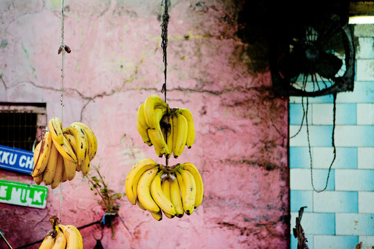 Bananas in a market