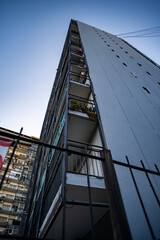 Counterpointed buildings, business concept and architecture