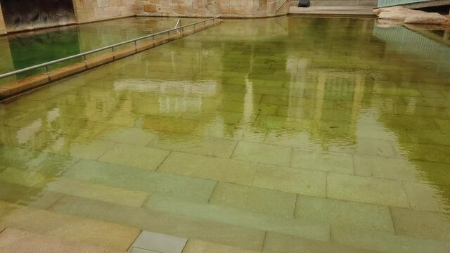 Natural Roman baths with hot steam and thermal water. Ourense. Galicia,Spain