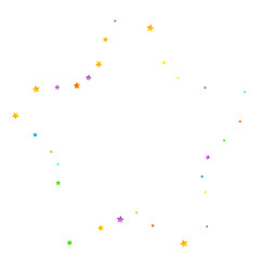 Rainbow Festive Confetti. Carnival Star Falling.