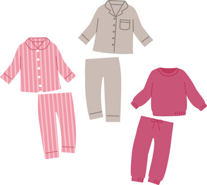 レディースのパジャマのイラストセット