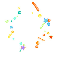 Sprinkles grainy. Cupcake donuts background.