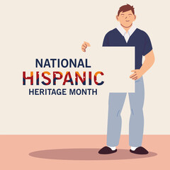 national hispanic heritage month latin man cartoon vector design