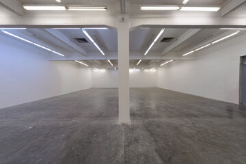 Space with blank walls, modern building, conceptual architecture