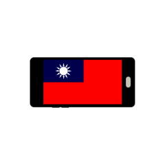 mobile and taiwan flag on white background
