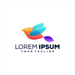 bird color gradient logo design