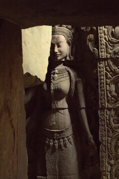 The statue of the goddess. Angkor Wat