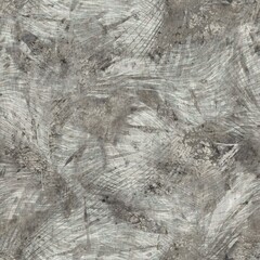 Seamless Tropical Palm Leaf Pattern. Beige Brown Tan Aged Old Grungy Dirty Design. High quality illustration. Detailed worn messy stained wrinkled tough surface material.