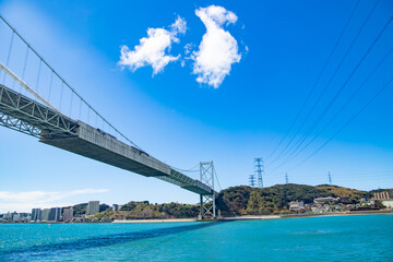 北九州市から見る関門橋