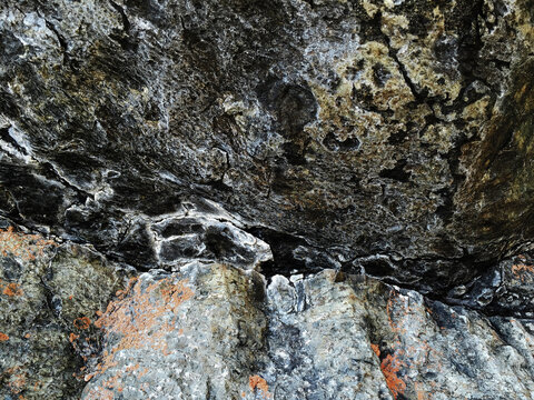 Detail of rock formations at cave entrance, Central Cascades, WA