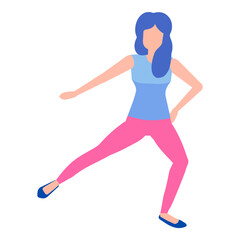 Dancing Girl Flat Icon Isolated On White Background