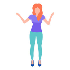 Dancing Girl Flat Icon Isolated On White Background