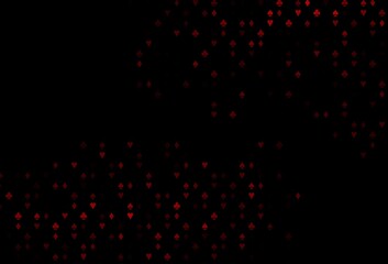 Dark Red vector background with cards signs.