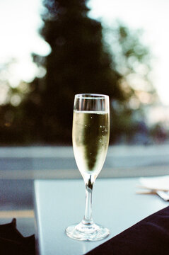 a simple and beautiful glass of bubbly
