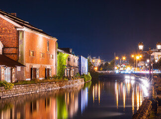 北海道　小樽運河　夜景