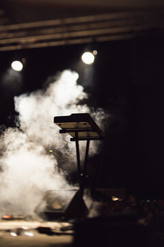 Electronic keyboard on stage
