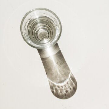 Shoot glass on the white
