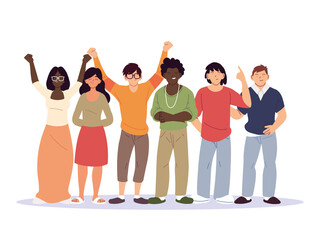 diversity of women and men cartoons vector design