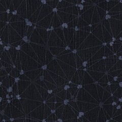 Seamless patterned denim jean geo for repeat print. High quality illustration. Grungy trendy street wear design. Real detailed denim texture with geometric pattern overlay. Navy blue deep dark colors.